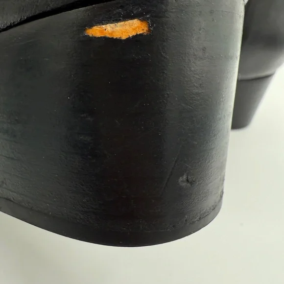 rag & bone Walker Black Leather Block Heel Chelsea Ankle Boots Size 40/10 - Picture 11 of 13